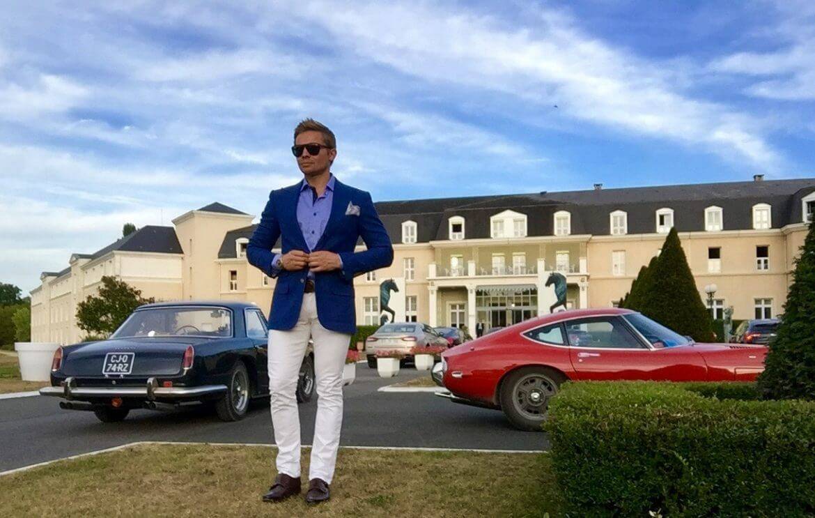 Rich man & luxury car & luxury house